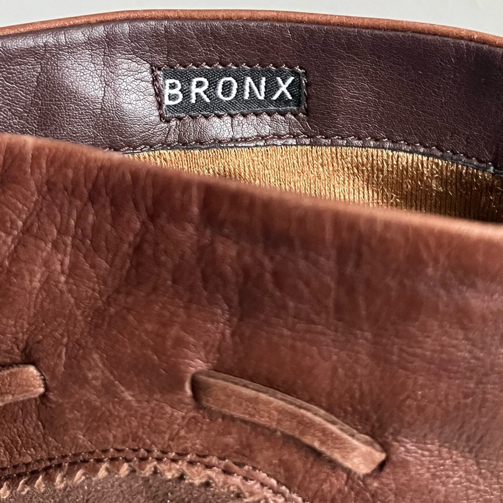 Bronx Suede Leather Tassel Slouchy Scrunched Brown Tall Boots EU Size 40/ - Picture 9 of 16